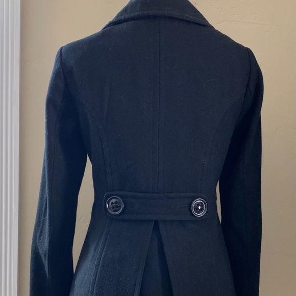 Black wool peat coat jacket - Picture 3 of 4